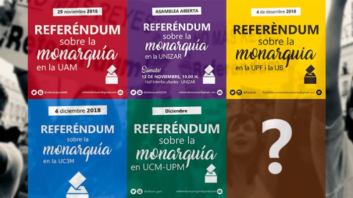 Madrid, Saragossa i Barcelona: ja són set les universitats que organitzen un referèndum sobre la monarquia