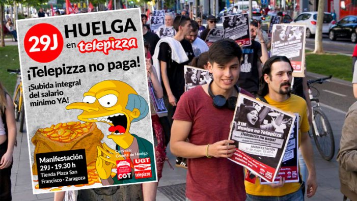 Telepizza segueix sense pagar l'SMI i la plantilla tornarà a la vaga el 29J