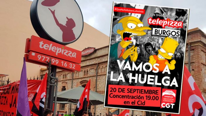 La secció sindical de CGT Telepizza a Burgos també va a la vaga
