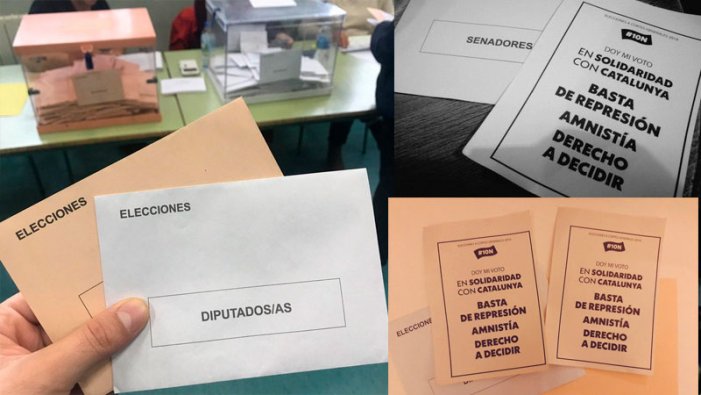 El #VotoNuloxCatalunya ha estat present en les urnes aquest 10-N