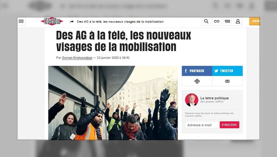 Libération: “De les assemblees a la TV, les noves cares de la mobilització”