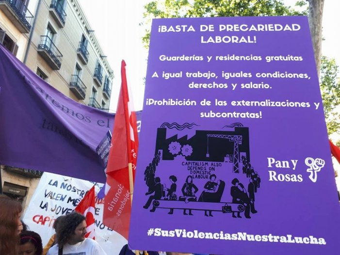"El 8M anem a la vaga. No hi ha polítiques feministes si no es deroguen les reformes laborals”