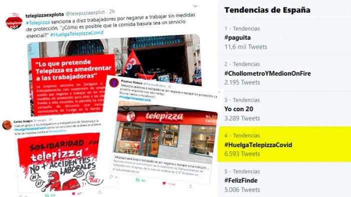 Trending topic: la vaga de Telepizza explota a les xarxes socials 