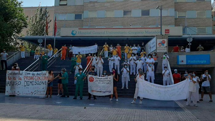 Hospital Gregorio Marañón: "Privatitzar la neteja també és desmantellar la sanitat pública!"