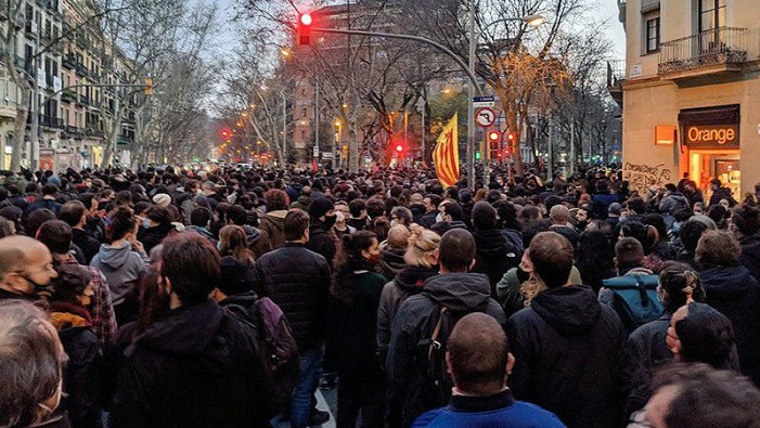 Nova jornada de manifestacions a Barcelona per la llibertat de Pablo Hasél i els drets socials