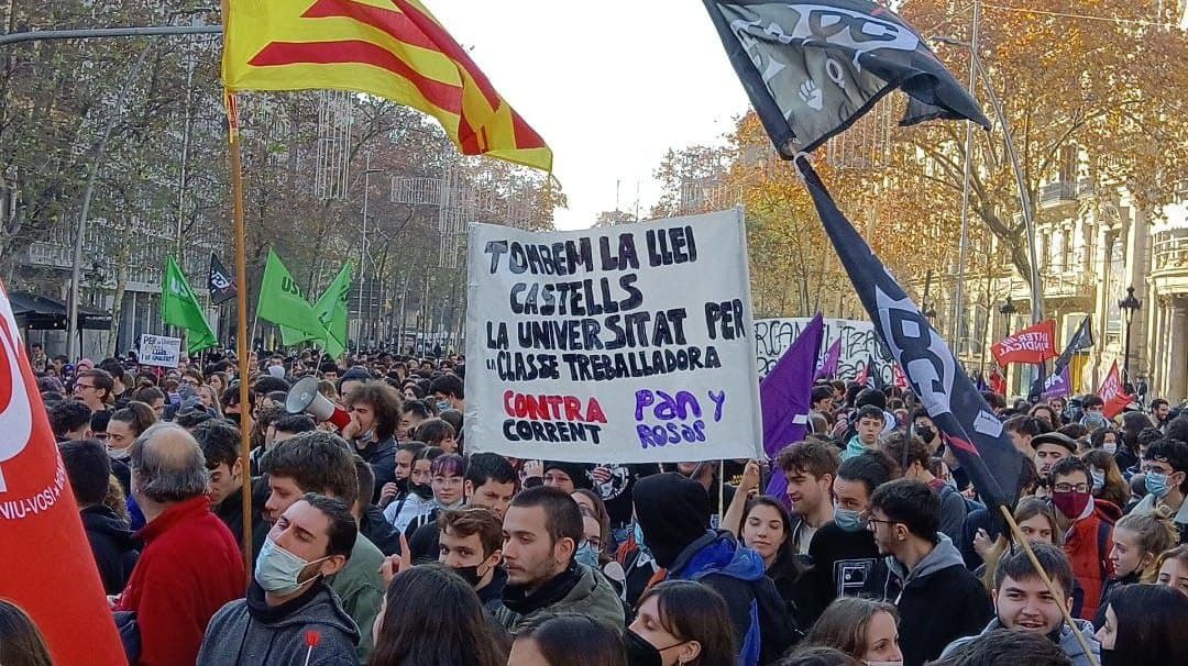 16D: Vaga i manifestació estudiantil contra Llei Castells i l'atac a la immersió lingüística