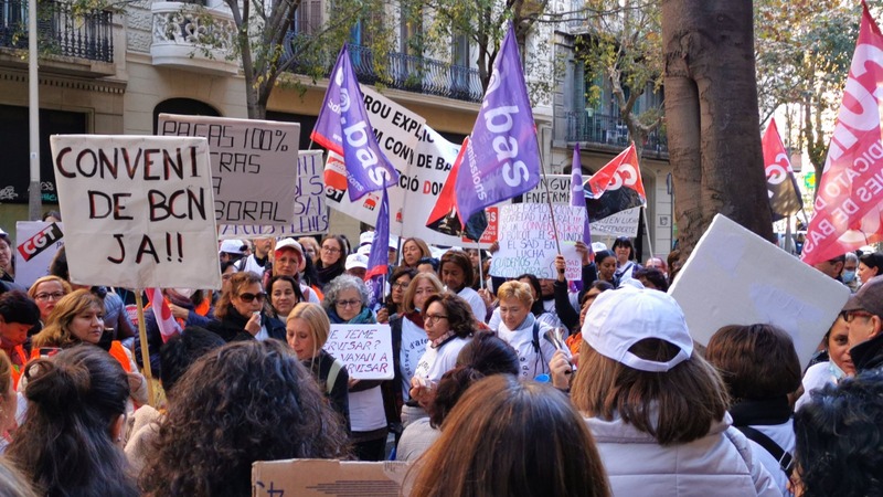 Vaga i mobilització de les treballadores del SAD de Barcelona contra la precarietat i per millores en el conveni