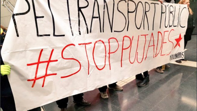 "Aquesta pujada no la paguem": Segona jornada d'accions de #StopPujadesTransport