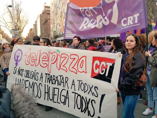 "El 8M vam parar a Telepizza contra la precarietat que viu la joventut"